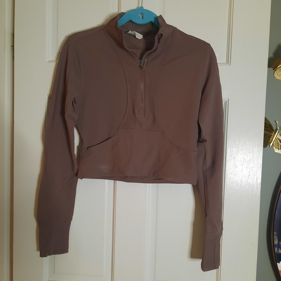 90 Degree By Reflex Tops - 90 Degree By Reflex Women's Dusty Rose Cropped Hoodie